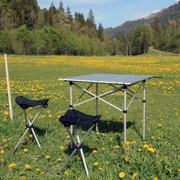 Rolltisch für Camping 70x70cm - nur 3,3kg -. Geringes Packmaß