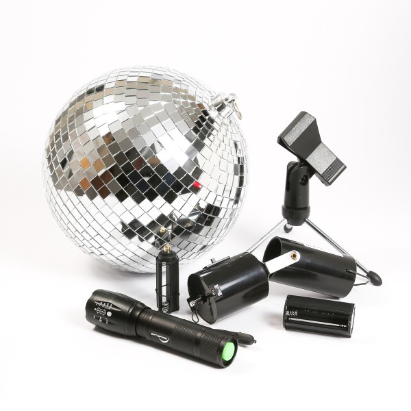 SATISFIRE Discokugel Set – Mobile Party Kit – 20cm Kugel, Motor, Sp…
