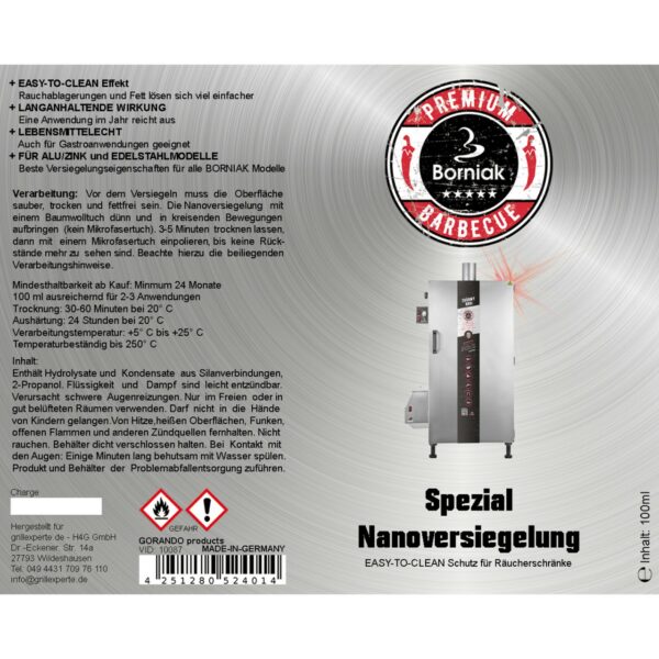 BORNIAK Spezial Nanoversiegelung für Räucherschränke - 100ml