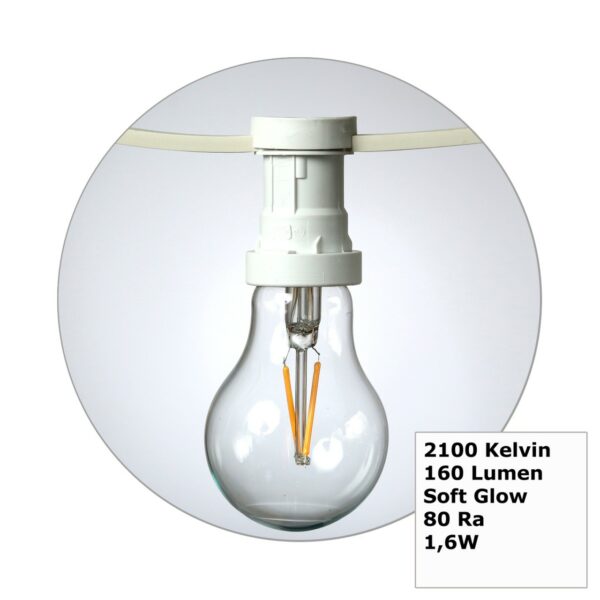 Illu-/Partylichterkette 10m - Außenlichterkette weiß - Made in Germ...