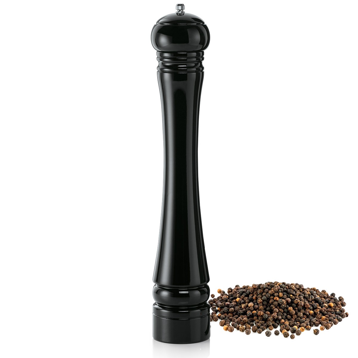 XL Pfeffermühle – 42cm – Holz – schwarz lackiert – hochwertiges Ker…