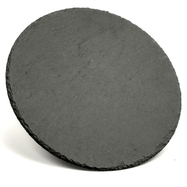 Servierplatte SCHIEFER – Schieferplatte – rund – D: 25cm – schwarz
