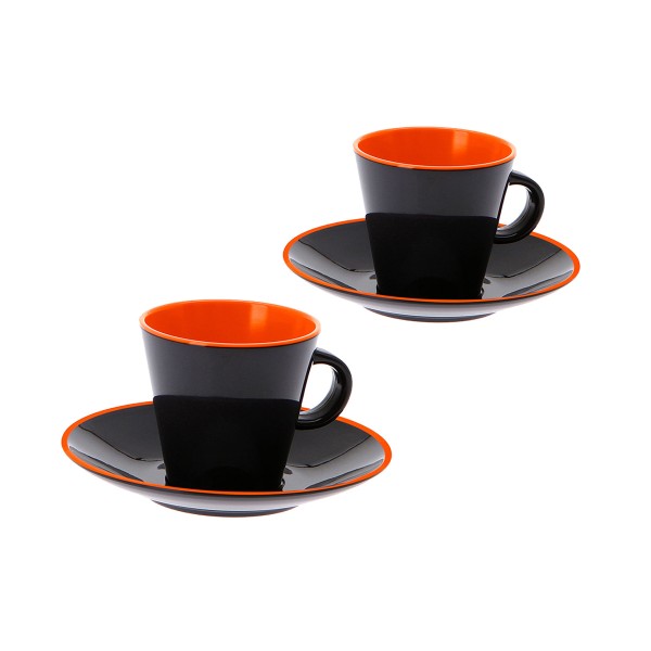 GIMEX GreyLine “grau-orange” – Espresso Set 2 Personen – bruchfeste…