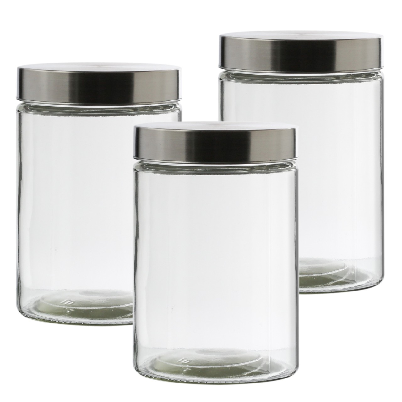 Vorratsdose M – Glas mit Edelstahldeckel – 1,25 Liter – D: 11cm – H…