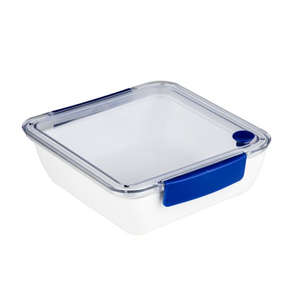 Lunchbox mit Gabel - 2 Fächer - 18,5 x 18,5 x 5cm - 1000ml - blau