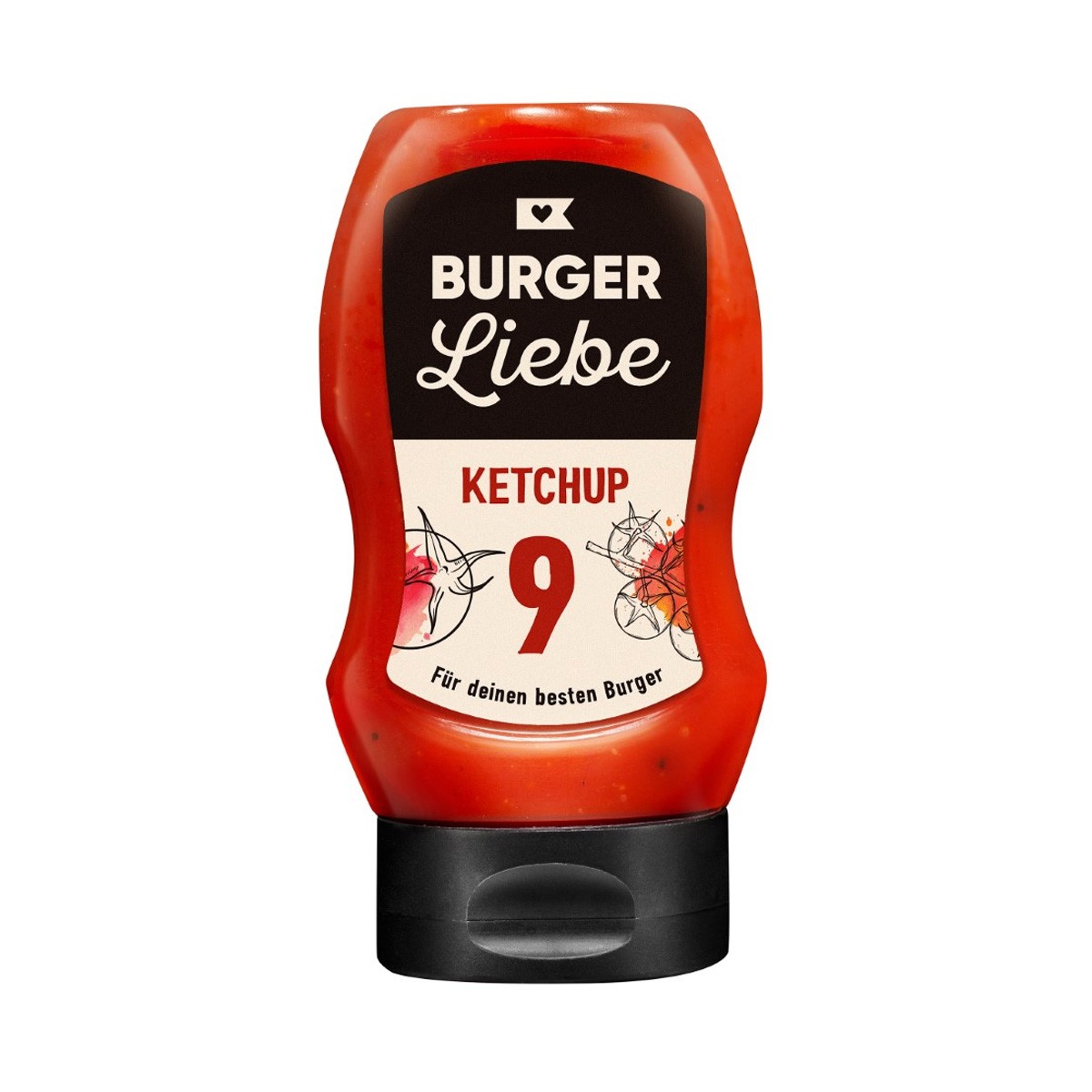BURGER LIEBE Burgersoße – Ketchup – 300ml – vegan – ohne Konservier…