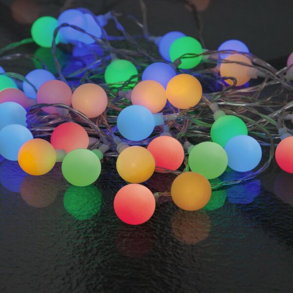 LED Lichterkette BERRY - 50 bunte, opale LED - L: 7,35m - transpare...