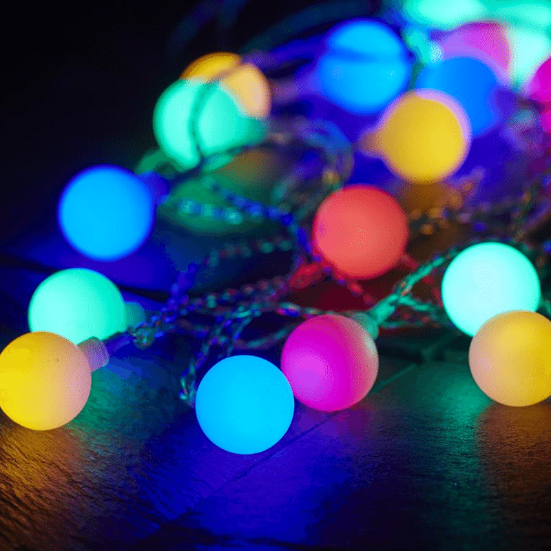 LED Lichterkette BERRY – 50 bunte, opale LED – L: 7,35m – transpare…