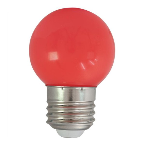 LED-Leuchtmittel – G45 – E27 – 1W – Kugellampe – Rot