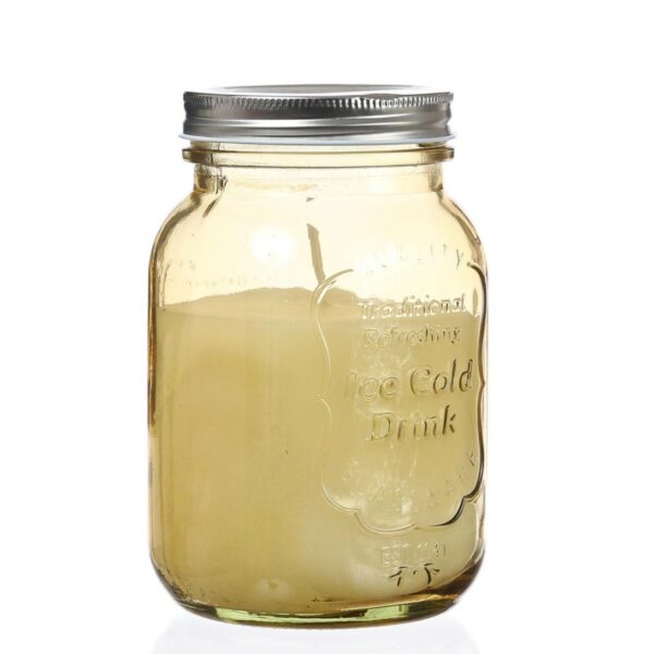 Duftkerze CITRONELLA - Echtwachs im Glas mit Deckel - H: 16,5cm - gelb