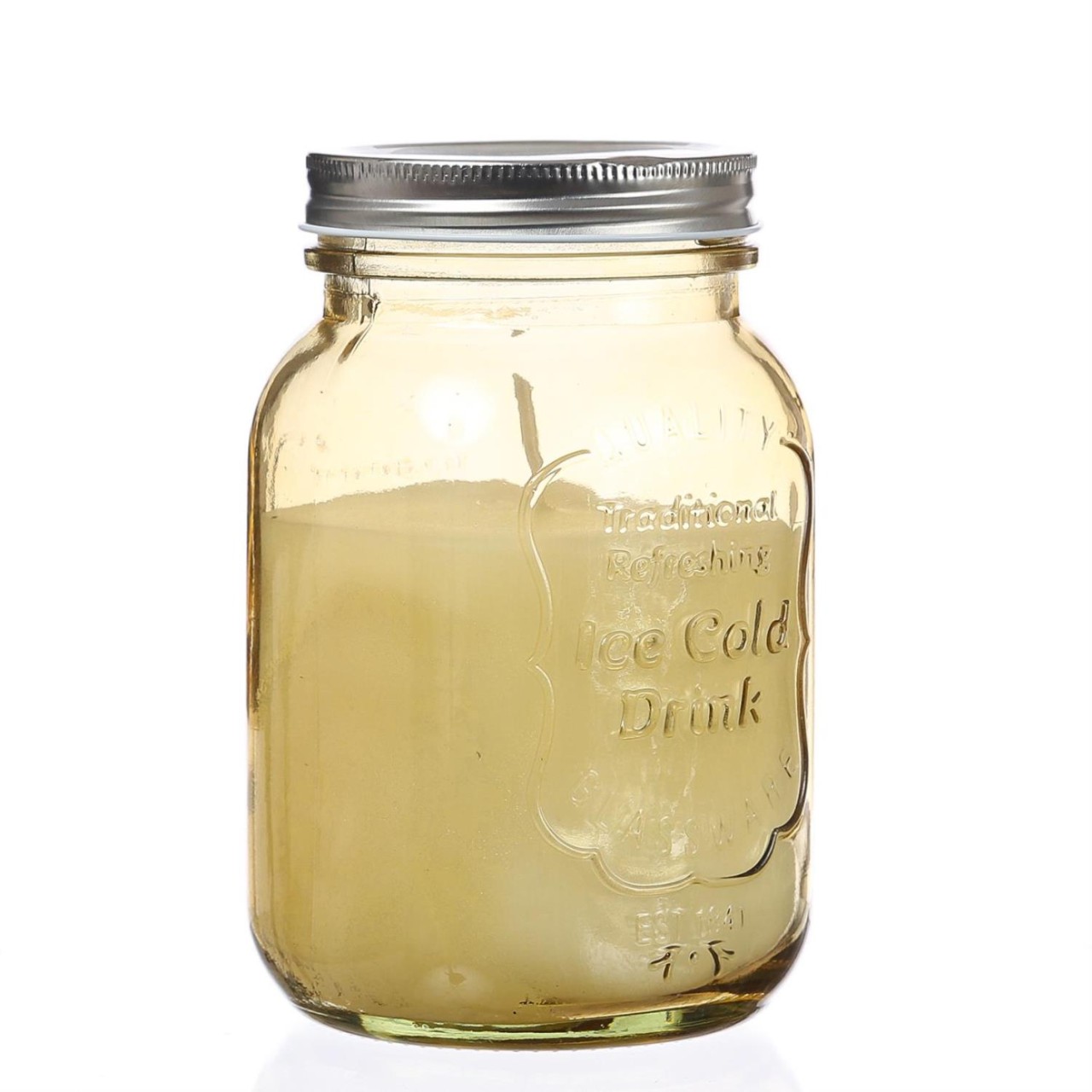 Duftkerze CITRONELLA – Echtwachs im Glas mit Deckel – H: 16,5cm – gelb