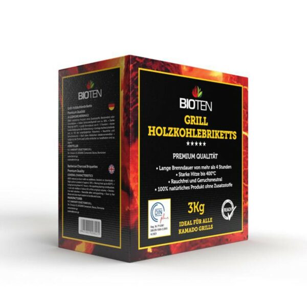 BIOTEN Premium Grill Holzkohlebriketts 3kg