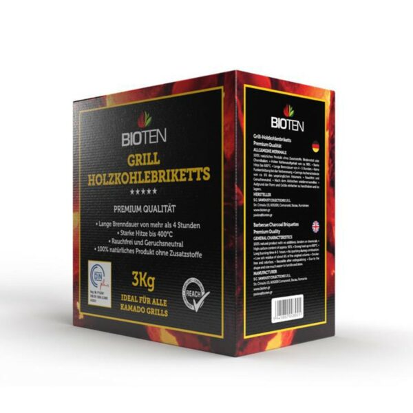 BIOTEN Premium Grill Holzkohlebriketts 2x3kg