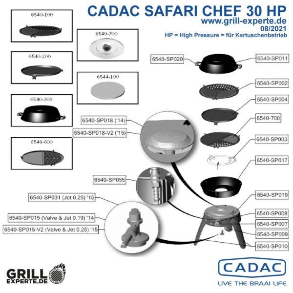 CADAC Ersatzteil - SAFARI CHEF 2 - Kunststofffuß hinten - 6540-SP009