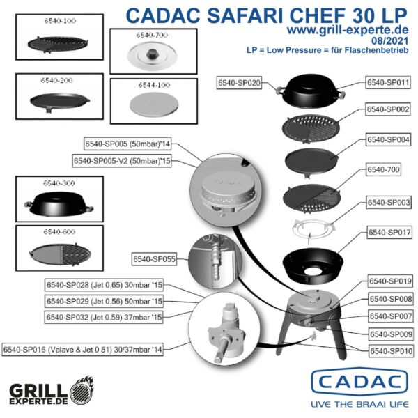 CADAC Ersatzteil - SAFARI CHEF 2 LP 50mbar - Gashahn - 6540-SP039
