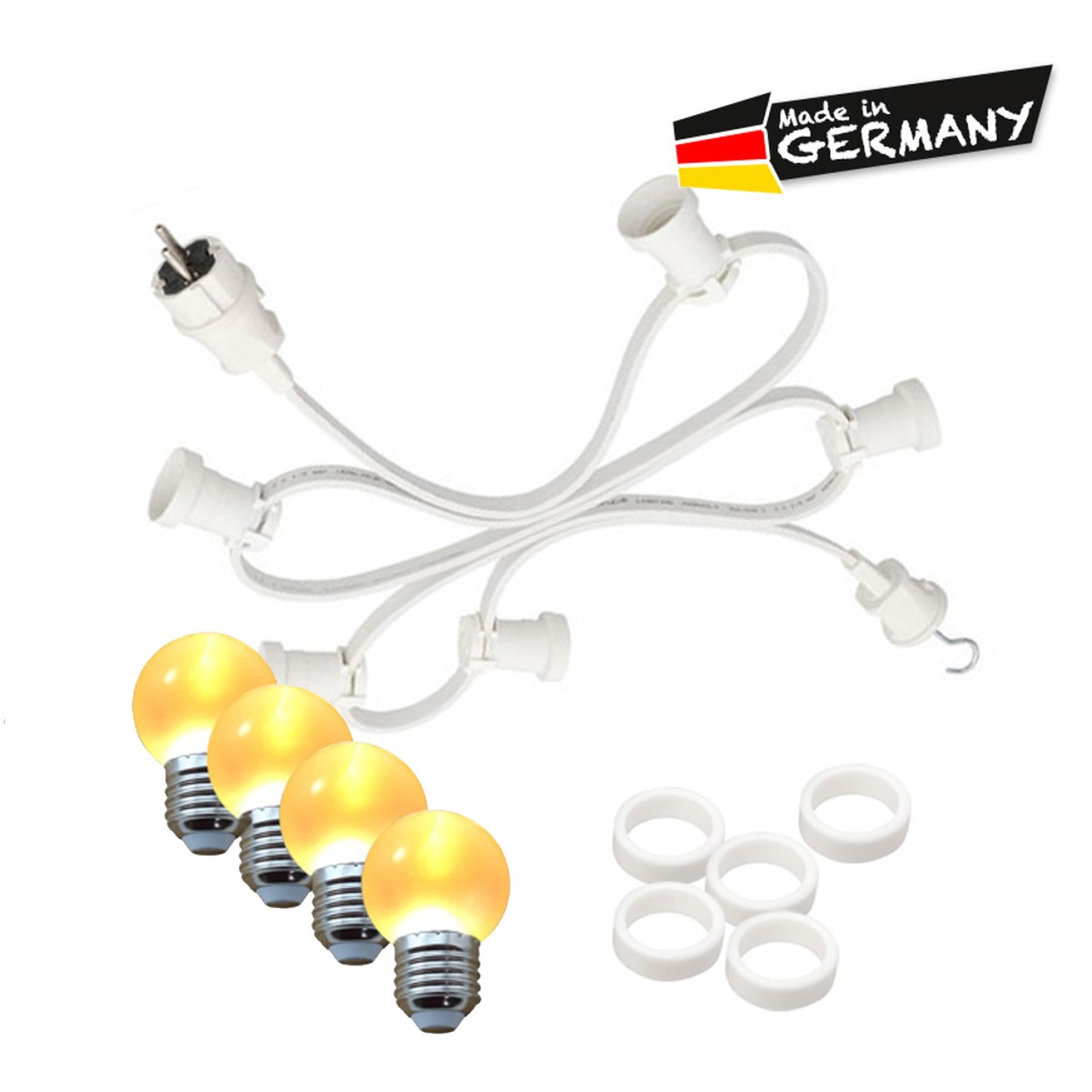 Illu-/Partylichterkette 30m – Außenlichterkette – Made in Germany -…