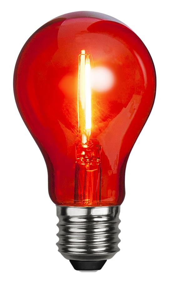 LED Leuchtmittel DEKOPARTY rot – klar – A60 – E27 – 1W – 26lm