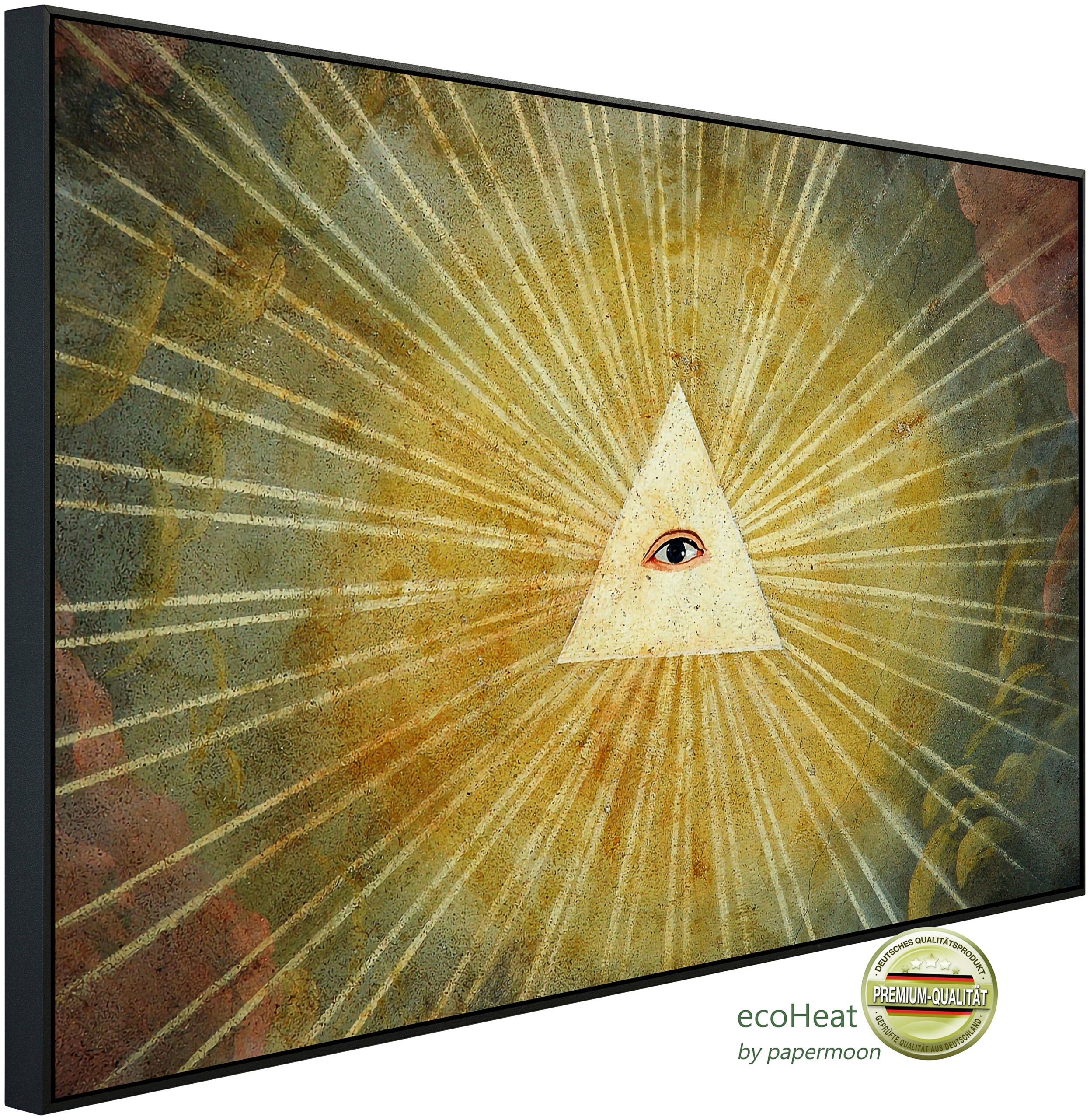 Papermoon Infrarotheizung "Abstrakt Dreieick mit Auge", sehr angenehme Strahlungswärme