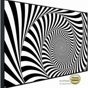 Papermoon Infrarotheizung "Abstrakte Spirale Schwarz & Weiß", sehr angenehme Strahlungswärme