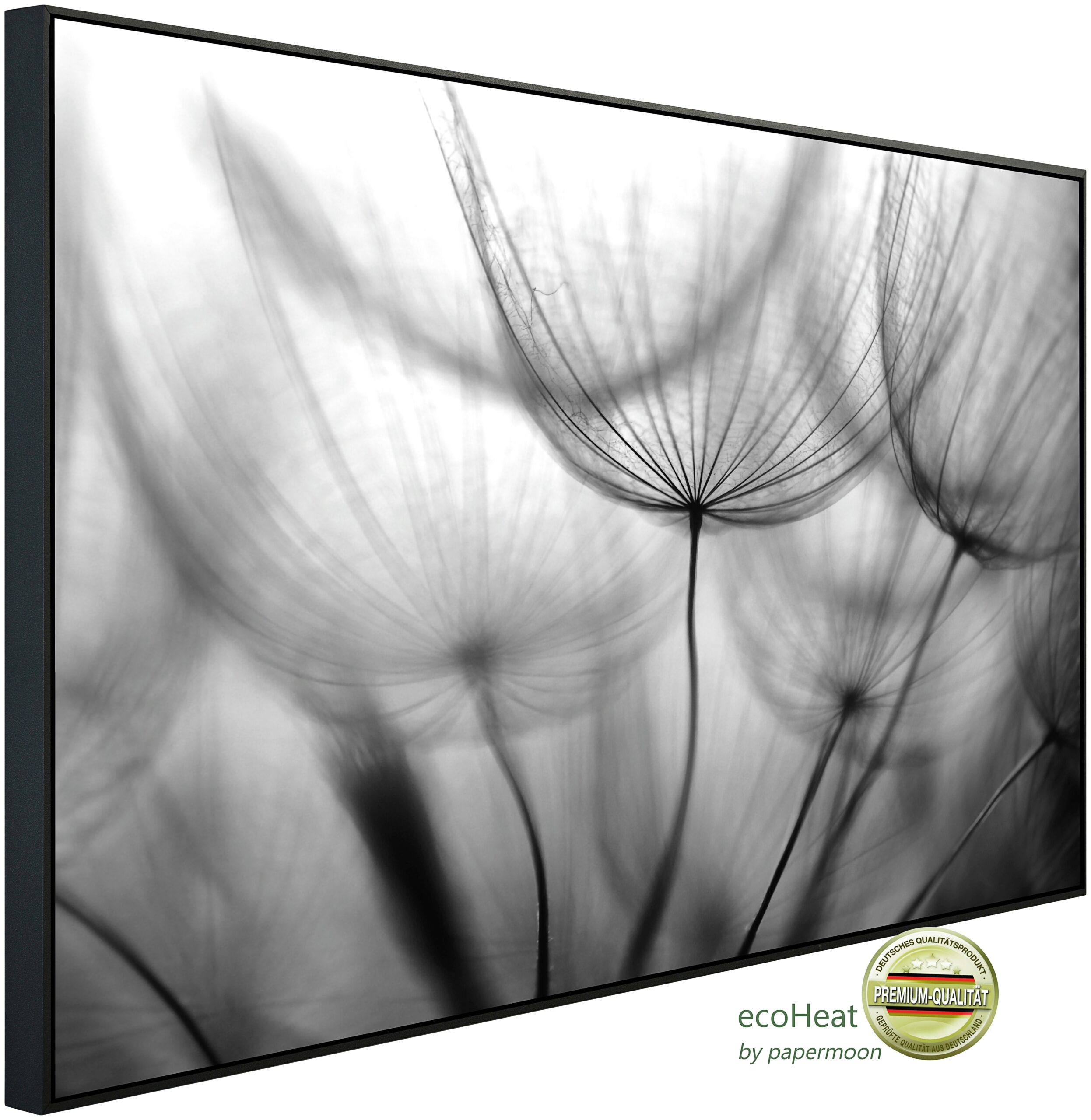 Papermoon Infrarotheizung "Blumen Schwarz & Weiß", sehr angenehme Strahlungswärme