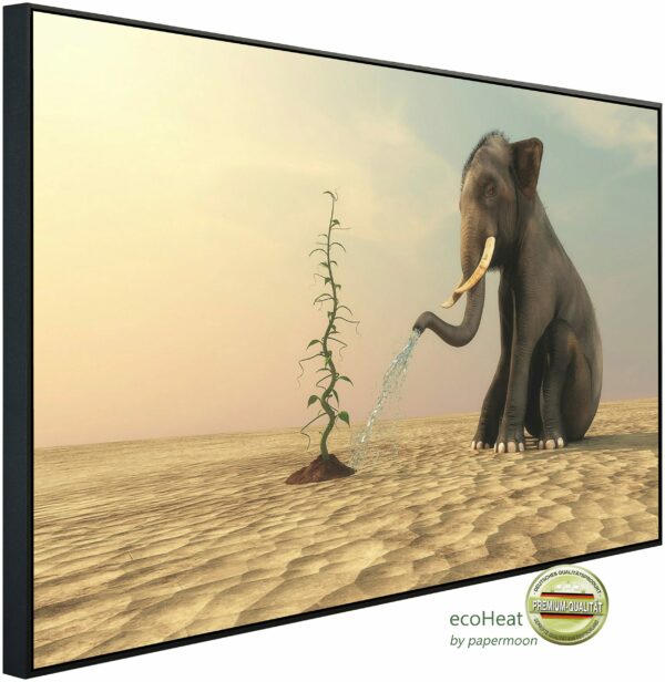 Papermoon Infrarotheizung "Elefanten, die Bohnen gießen", sehr angenehme Strahlungswärme