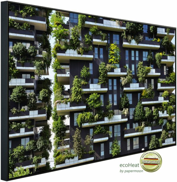 Papermoon Infrarotheizung "Häuser mit Pflanzen", sehr angenehme Strahlungswärme