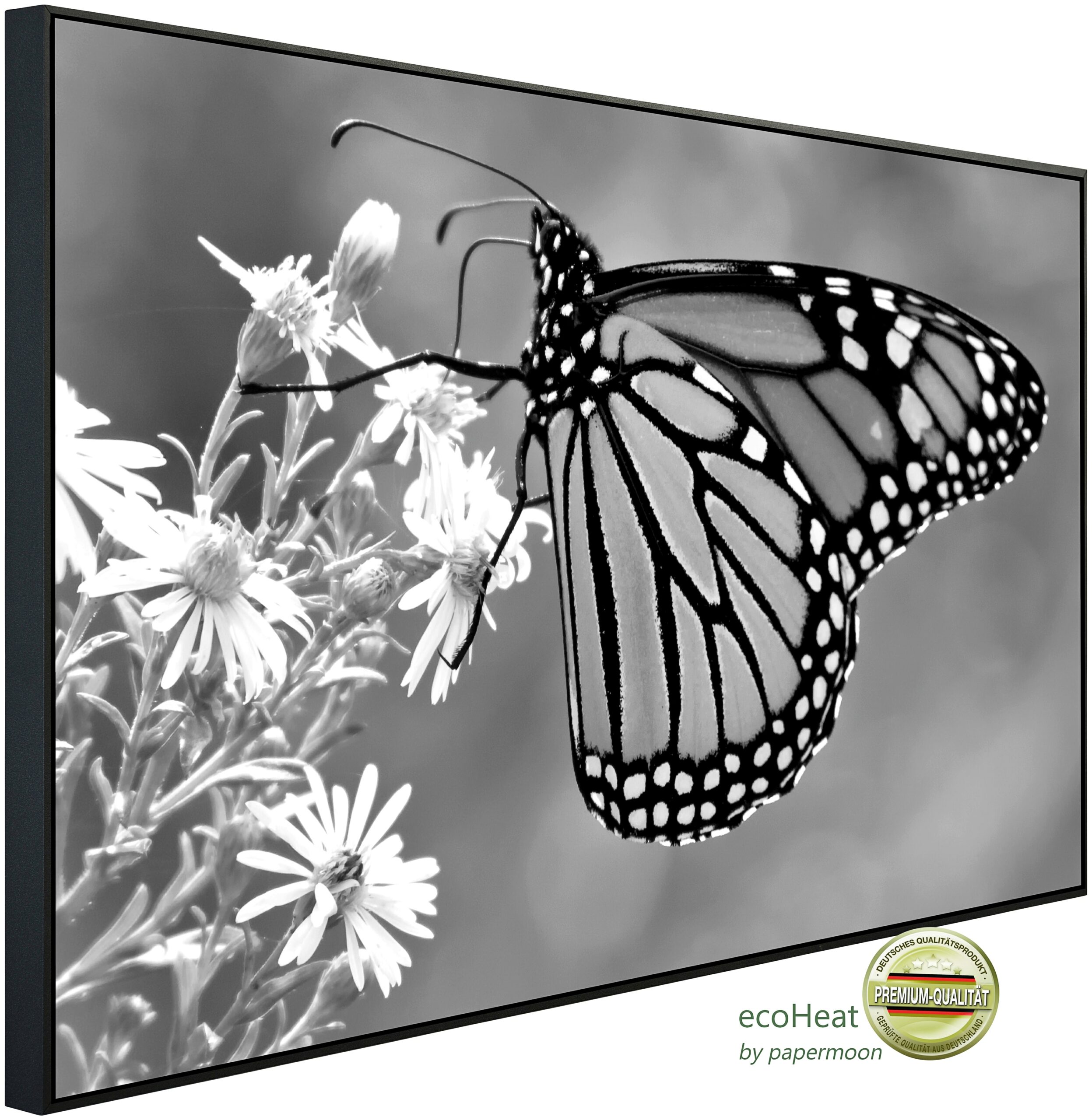 Papermoon Infrarotheizung "Schmetterling Schwarz & Weiß", sehr angenehme Strahlungswärme