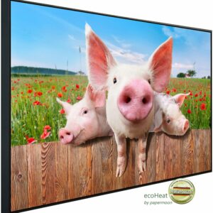 Papermoon Infrarotheizung "Schweine in Blumenwiese", sehr angenehme Strahlungswärme