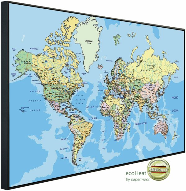 Papermoon Infrarotheizung "Weltkarte", sehr angenehme Strahlungswärme