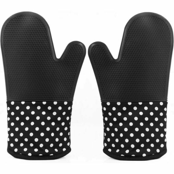 Professionelle Ofen-Silikonhandschuhe 【300°C Silikon】 Wärmeisolierende Handschuhe zum Verdicken von mikrowellenhitzebeständigen Mitessern