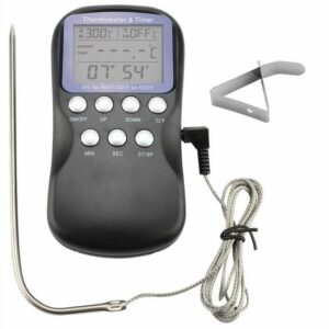 Soniatkia - Digitales Lebensmittelthermometer, kabelgebunden, für Grill, Fleisch, Ofen, elektronisches Thermometer mit großem LCD-Display,