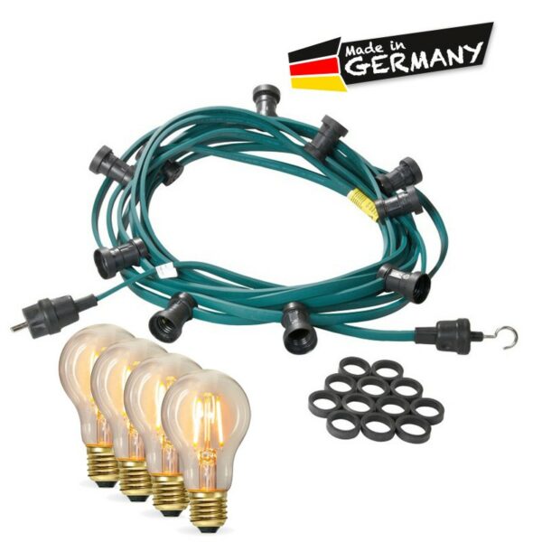 Illu-/Partylichterkette 30m - Außenlichterkette - Made in Germany -...