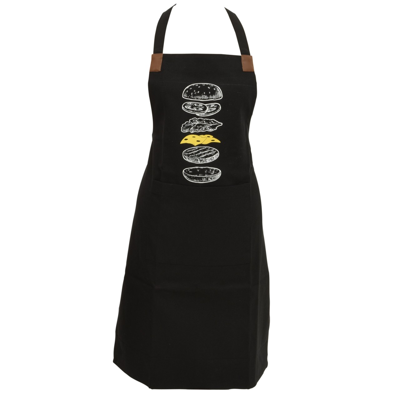 Grill- und Kochschürze BURGER Design – Textil – 1 Tasche – L: 84cm …