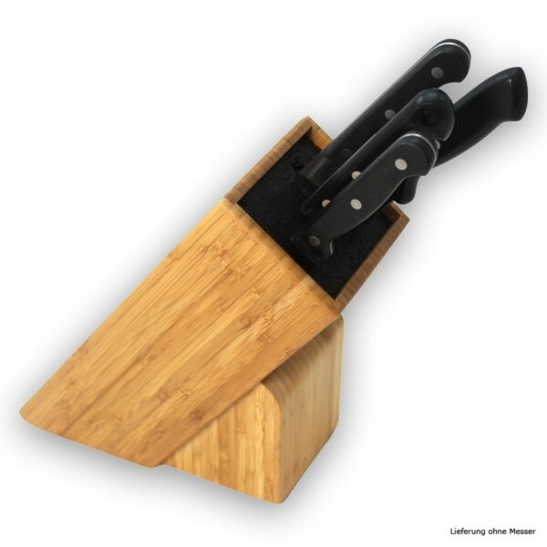 Messerblock Holz mit Einsatz - für Messer bis 22cm - Mit Kunststoff...