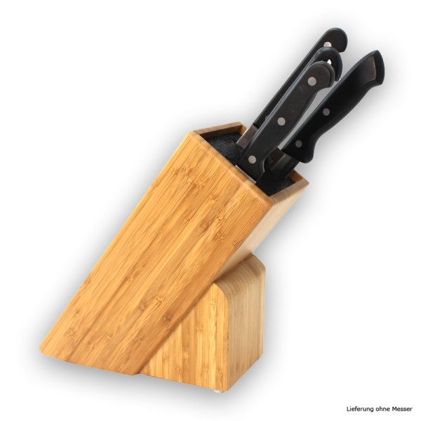 Messerblock Holz mit Einsatz – für Messer bis 22cm – Mit Kunststoff…