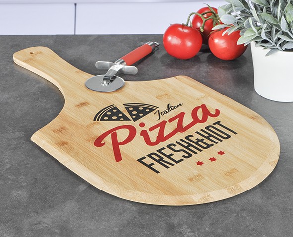B-Ware Pizzabrett zum Servieren – für 30cm Pizzen – 53,5×30,5×0,9cm…