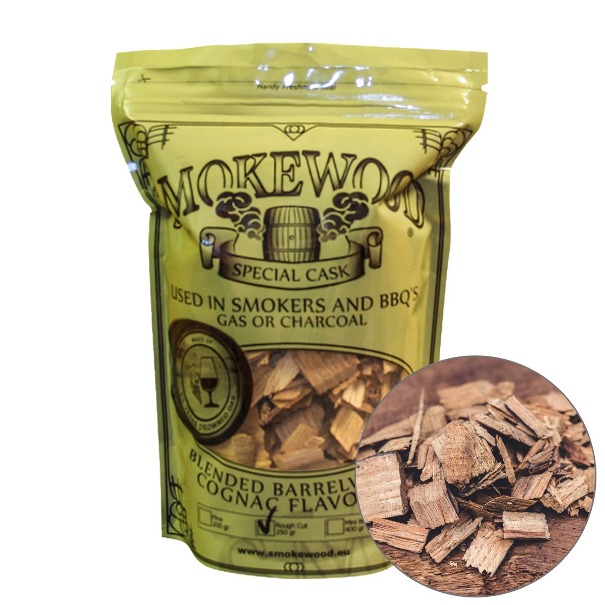 Smokewood Cognac Rough Cut – Räucherholz aus alten Cognacfässer