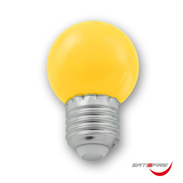 LED Leuchtmittel G45 – gelb – E27 – 1W | SATISFIRE
