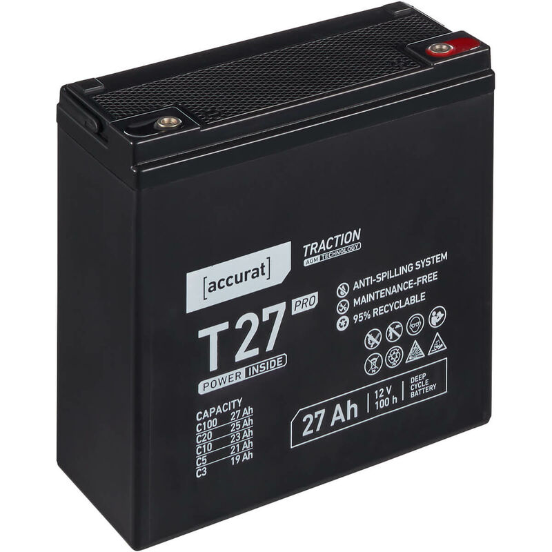 12V 27Ah AGM VRLA Batterie Akku Notstrom USV Elektromobil Versorgungsbatterie