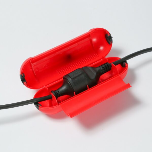 Kabelschutzdose, rot - zur Verlegung von Stromkabeln im Freien (Kab...