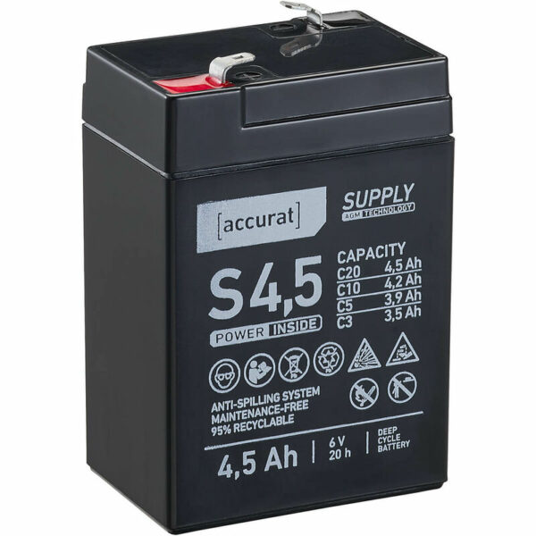 6V 4,5Ah AGM Batterie Versorgungsbatterie USV Notstrom Kinderauto Akku 6 Volt