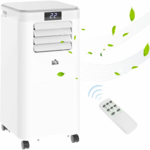 Mobile Klimaanlage 4-in-1 Klimagerät mit Abluftschlauch 24h Timer mit Fernbedienung Nutzungsraum13-18㎡ 900W abs Weiß+Grau 38 x 35 x 70,5 cm