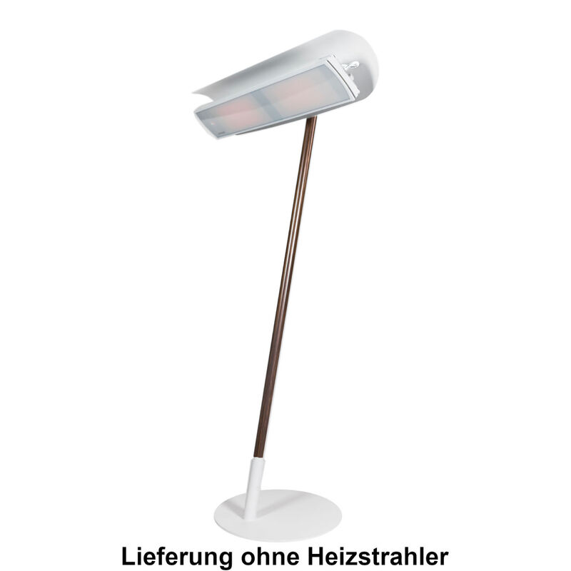 Moonich Heatscope – Heatscope Free Ständer für Heizstrahler Vision 3200 Watt schwarz/weiß/Holzoptik weiß/Verbindungsholm in Teakholz-Optik