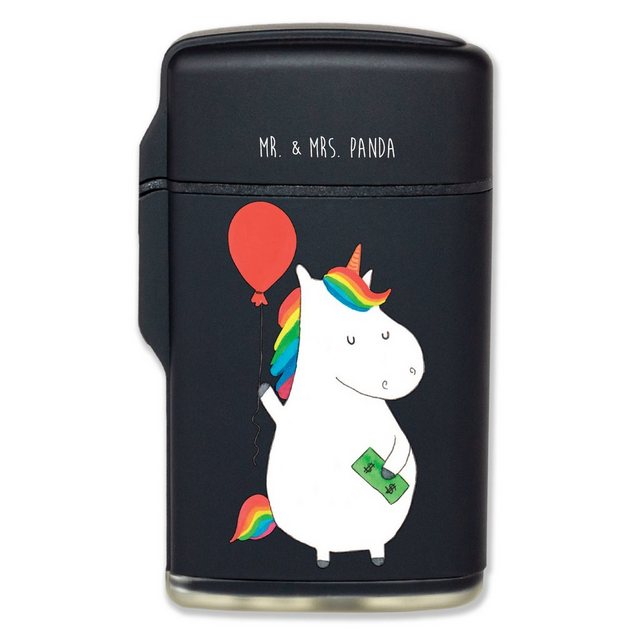 Mr. & Mrs. Panda Feuerzeug Einhorn Luftballon – Schwarz – Geschenk, Unicorn, Einhorn Deko, Einhö (1-St)