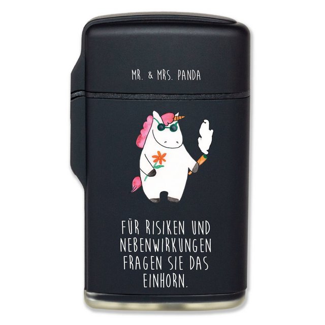 Mr. & Mrs. Panda Feuerzeug Einhorn Woodstock - Schwarz - Geschenk, Einhörner, Pegasus, Kiffen, w (1-St)