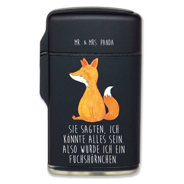 Mr. & Mrs. Panda Feuerzeug Fuchshörnchen Wunsch – Schwarz – Geschenk, Foxycorn, Unicorn, Unicorn (1-St)