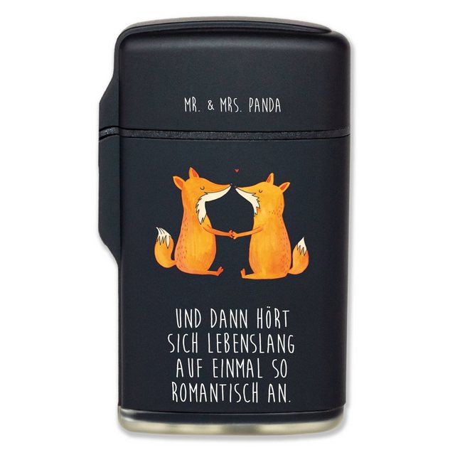 Mr. & Mrs. Panda Feuerzeug Füchse Liebe – Schwarz – Geschenk, Verlobte, Freund, Ehe, romantisch, (1-St)