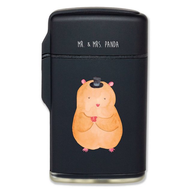 Mr. & Mrs. Panda Feuerzeug Hamster mit Hut – Schwarz – Geschenk, Zylinder, lustige Sprüche, süße (1-St)