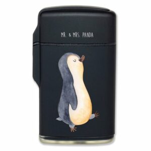 Mr. & Mrs. Panda Feuerzeug Pinguin marschierend - Schwarz - Geschenk, Langschläfer, spazieren, S (1-St)