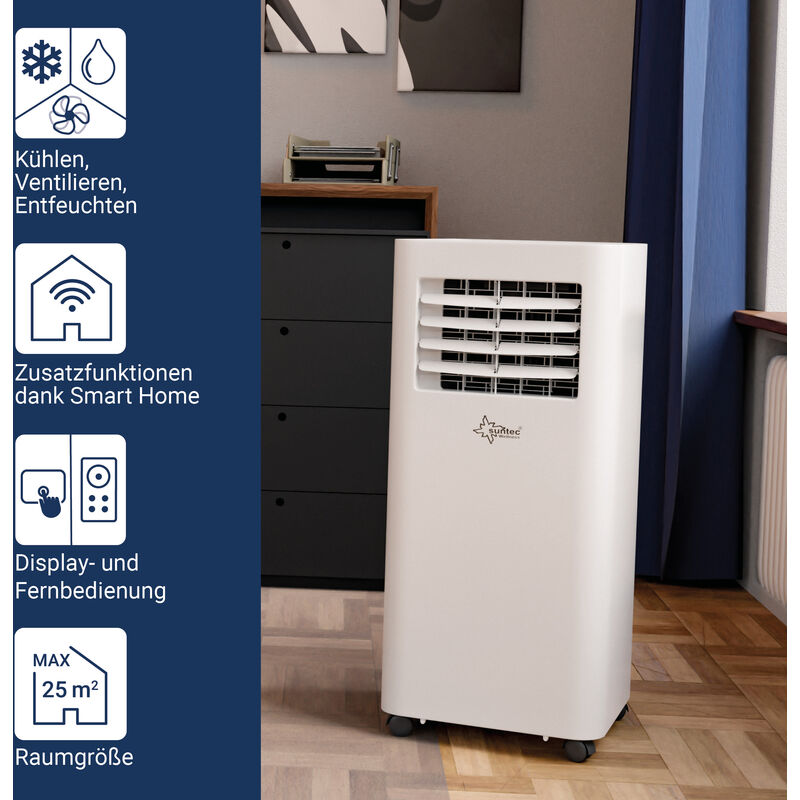 Suntec Wellness – suntec Mobiles lokales Klimagerät Comfort 7.0 Eco R290 app Für Räume bis 25 m2